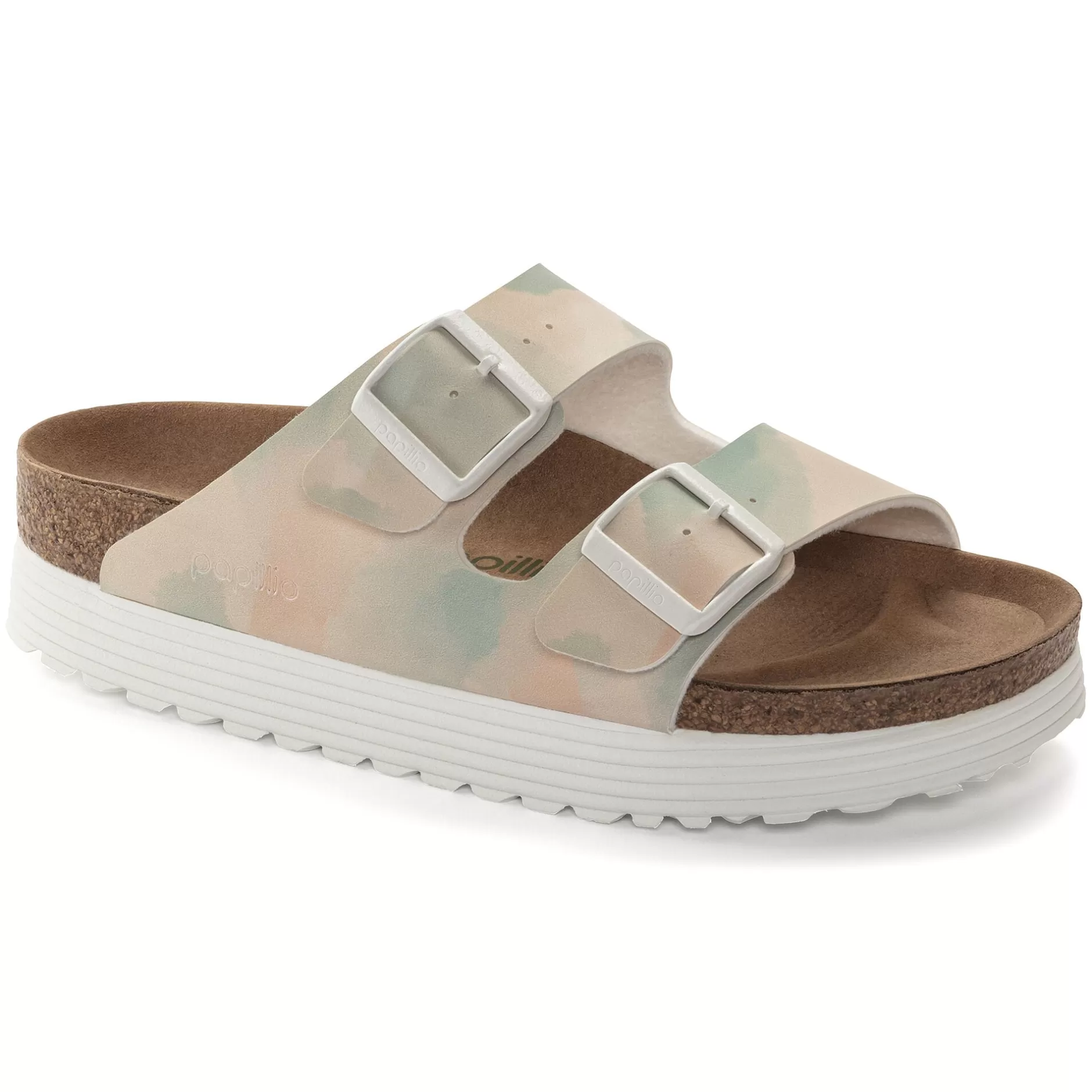 Birkenstock Arizona Platform Vegansk Watercolor Pink/Blue Sale