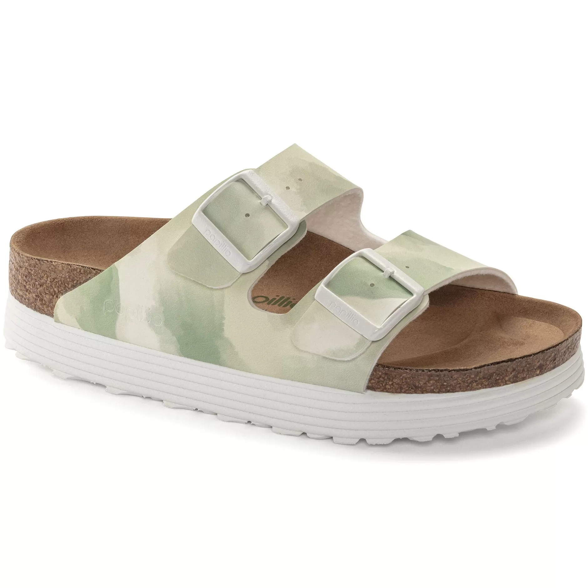 Birkenstock Arizona Platform Vegansk Watercolor Khaki Best Sale
