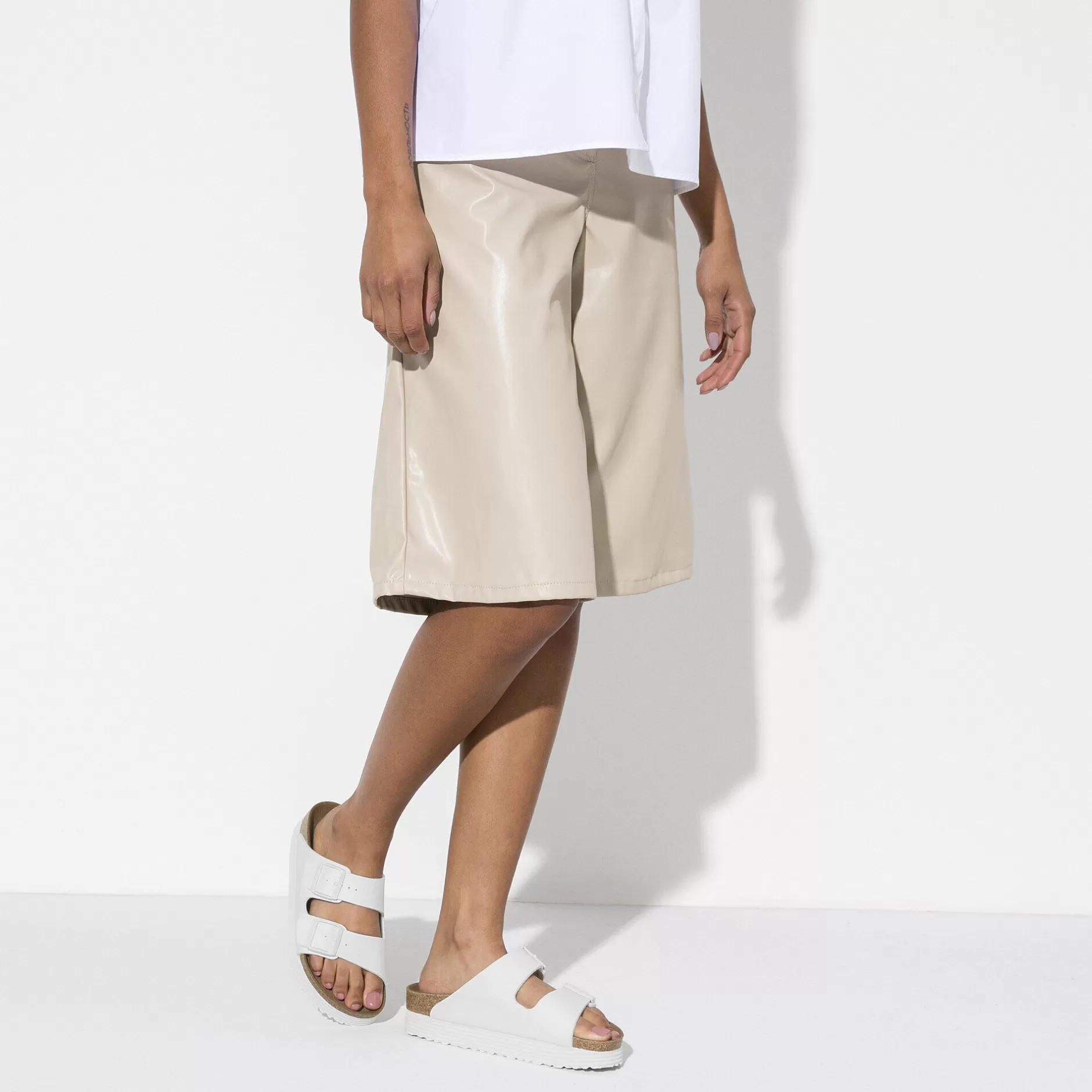 Birkenstock Arizona Platform Vegansk White Shop