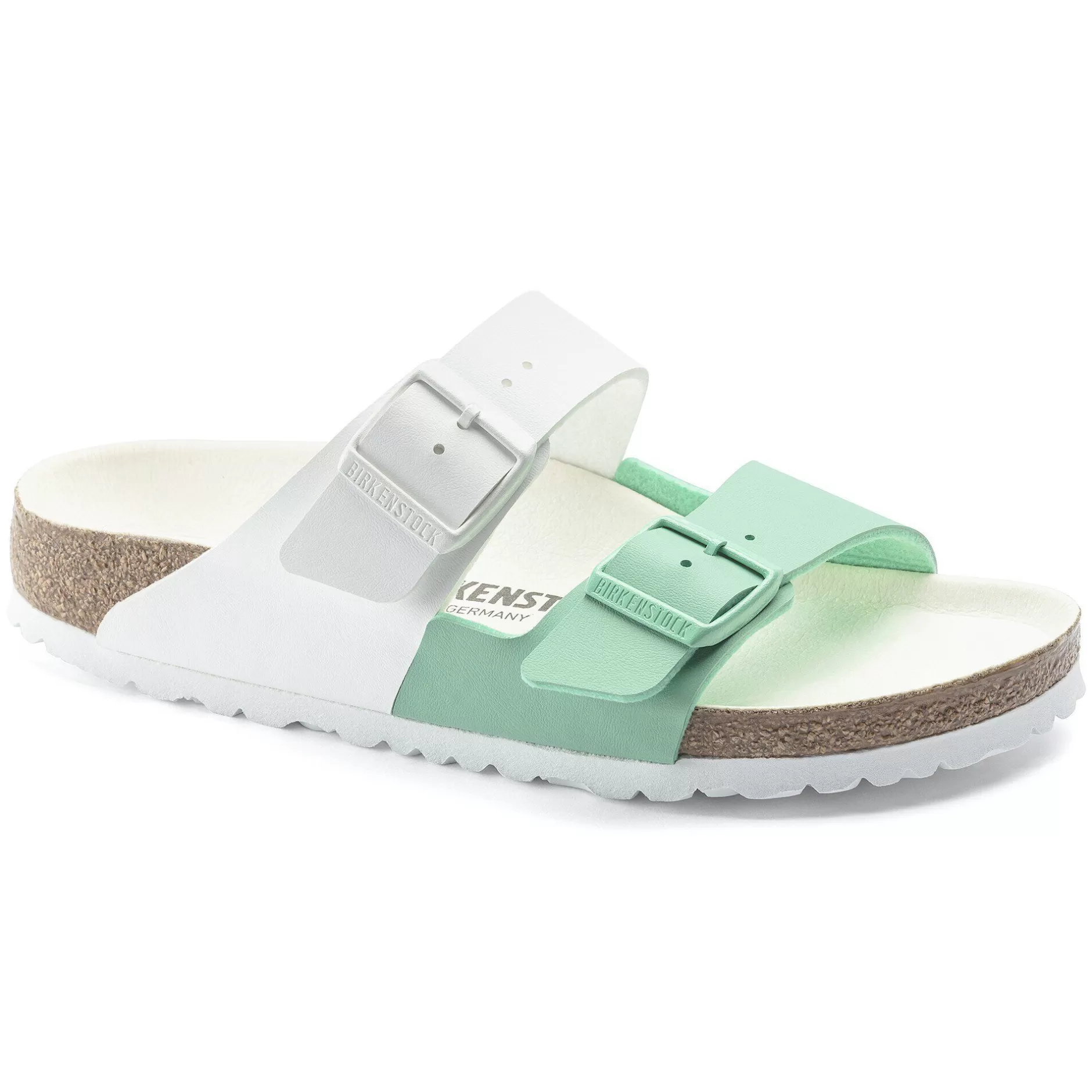 Birkenstock Arizona Split White/Bold Jade Hot
