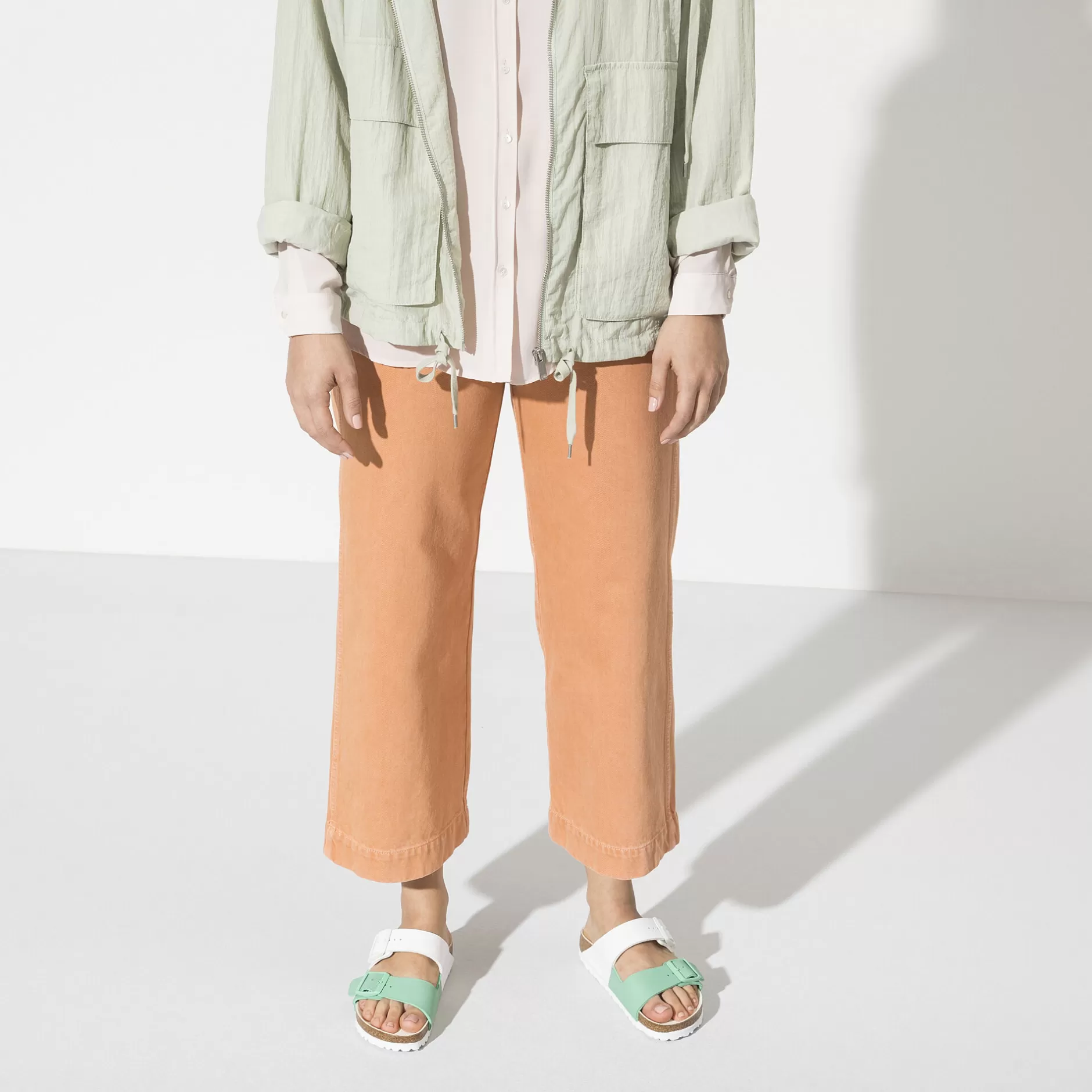 Birkenstock Arizona Split White/Bold Jade Hot