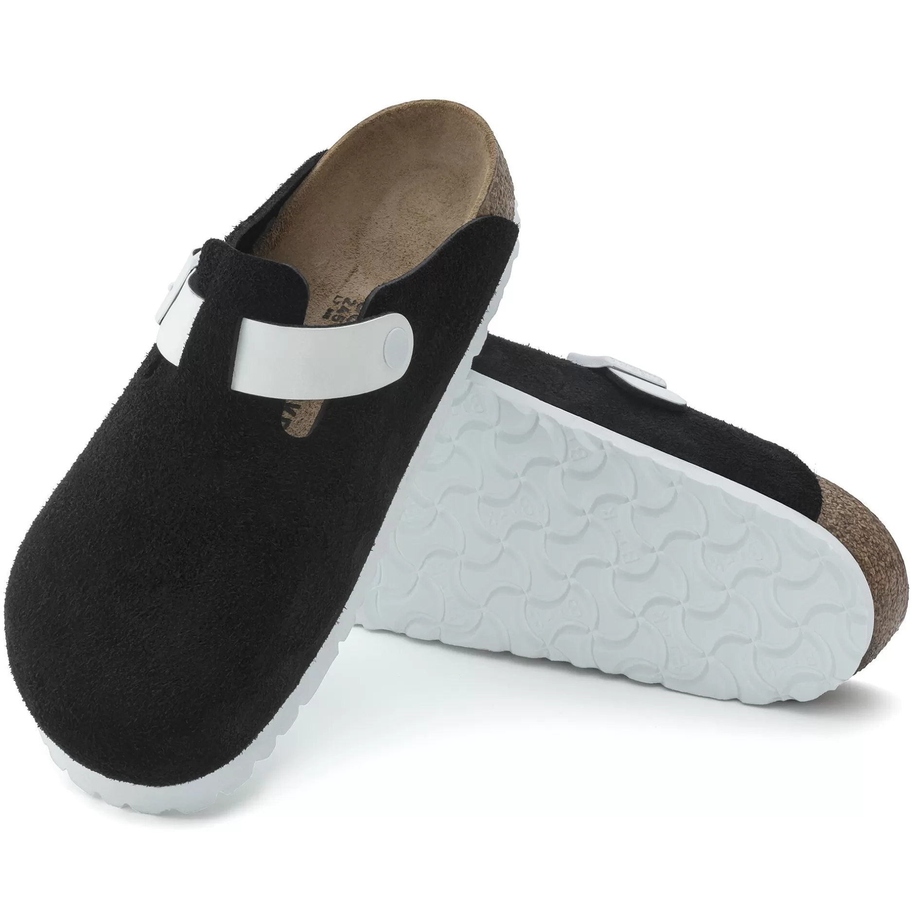 Birkenstock Boston Black White Flash Sale