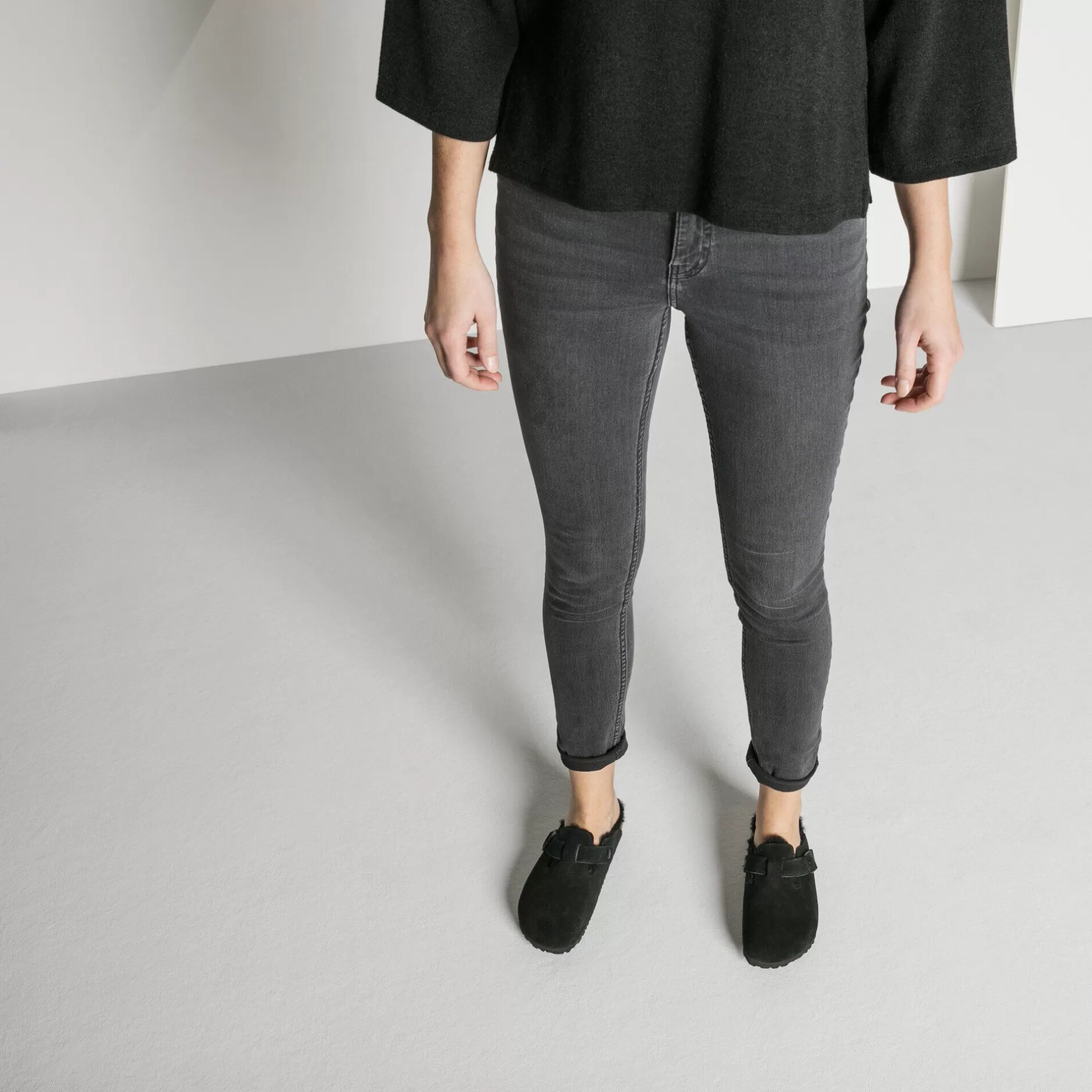 Birkenstock Boston Lammeskind Black Shop