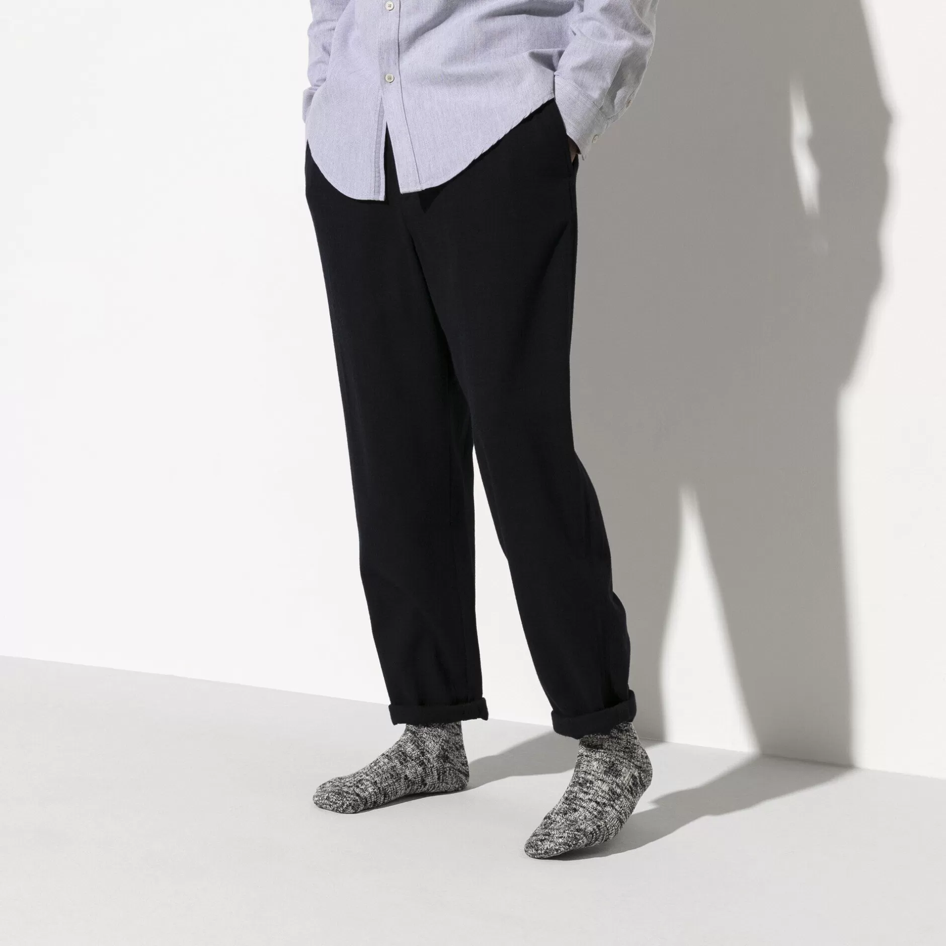 Birkenstock Cotton Slub Herrer Black Gray Cheap
