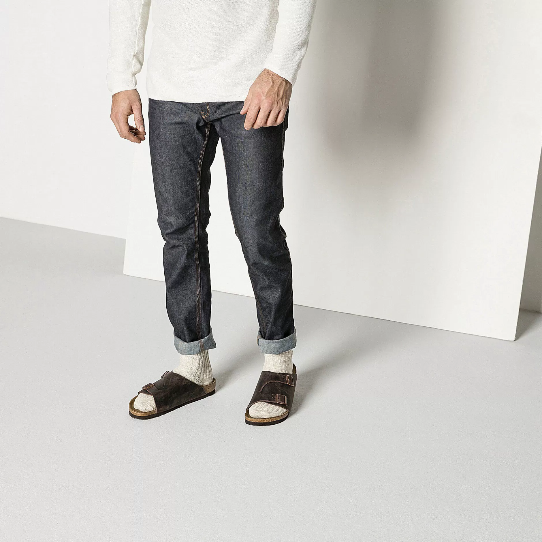 Birkenstock Cotton Slub Herrer Beige White Cheap