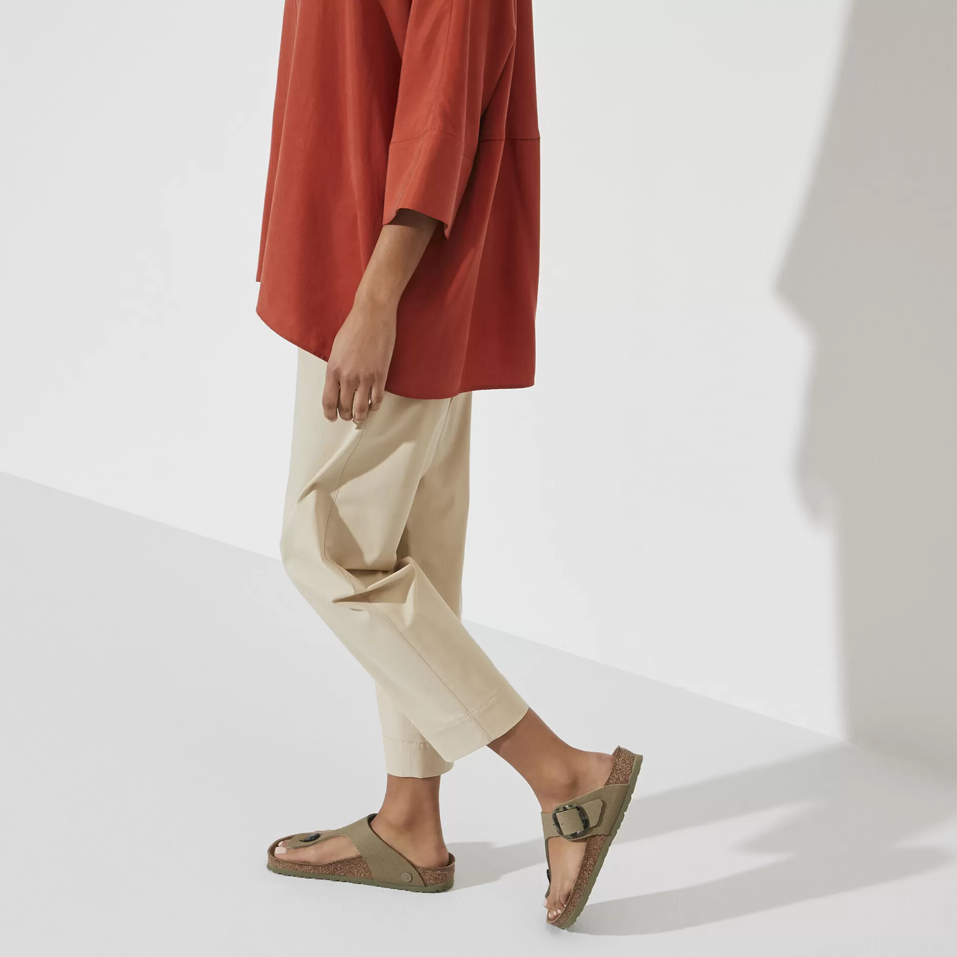 Birkenstock Gizeh Vegan Big Buckle Faded Khaki Cheap