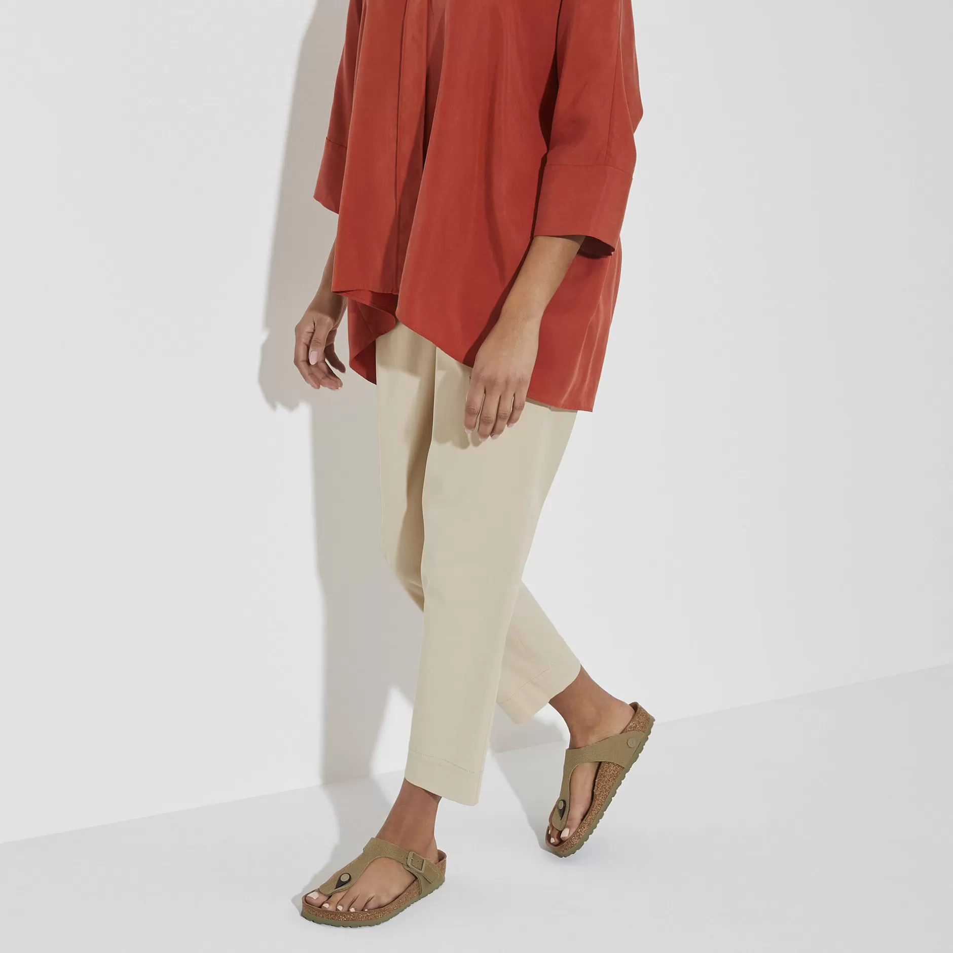 Birkenstock Gizeh Vegansk Faded Khaki Sale