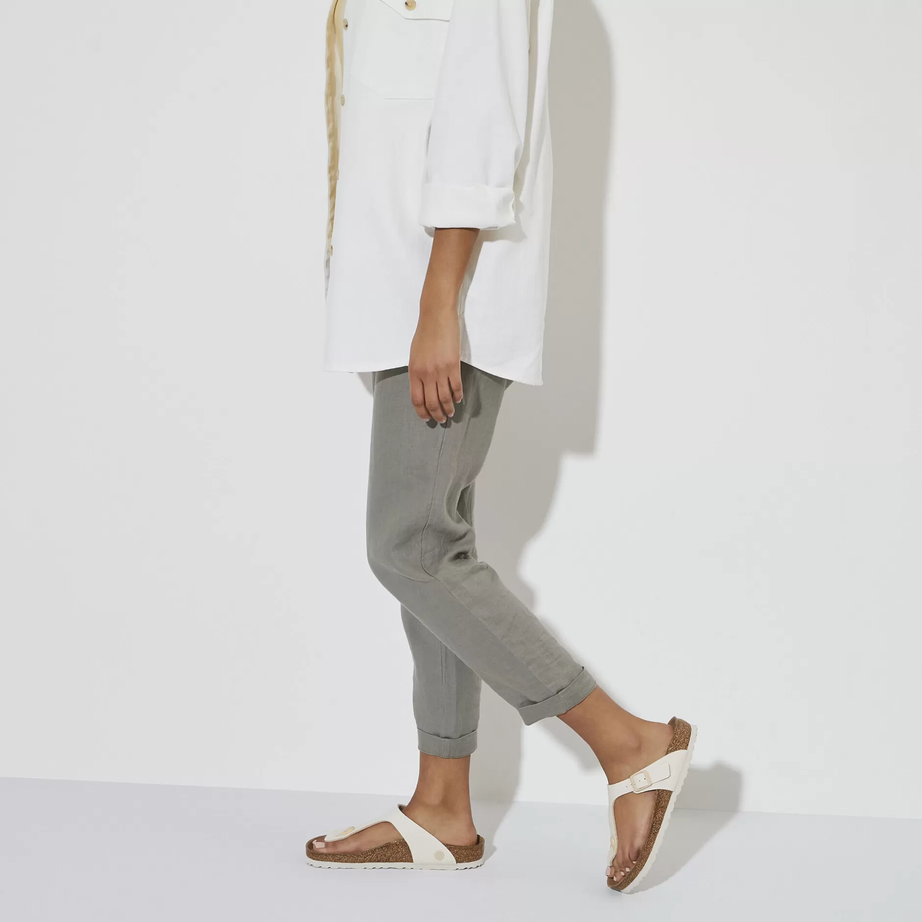 Birkenstock Gizeh Vegansk Canvas Eggshell Hot