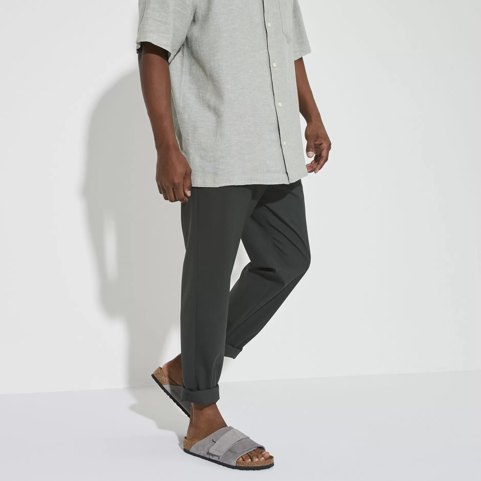Birkenstock Kyoto Desert Buck Whale Gray Best