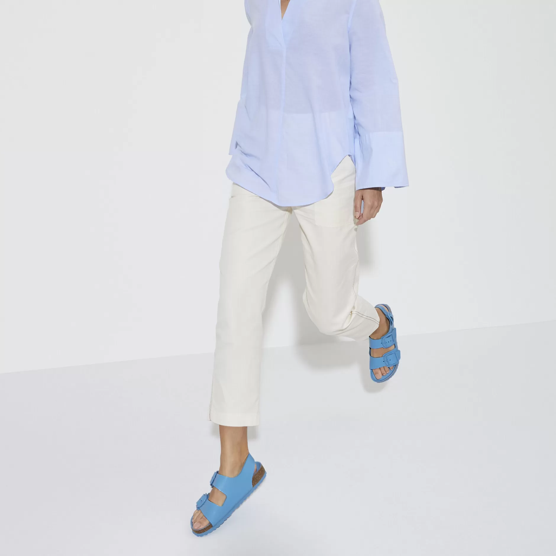 Birkenstock Milano Big Buckle High Shine Sky Blue Cheap