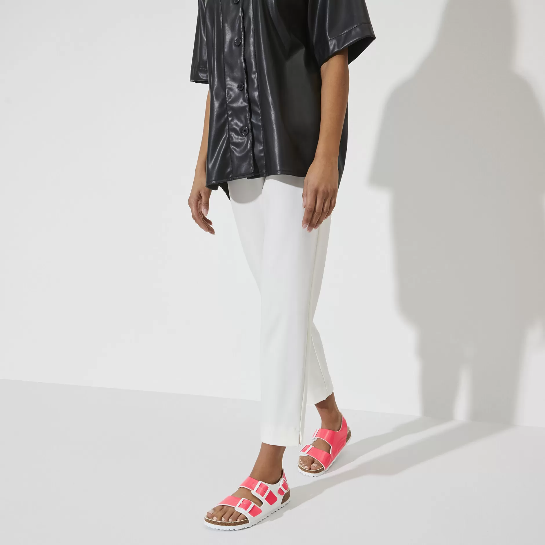 Birkenstock Milano Bs Neon Pink/White Patent Fashion