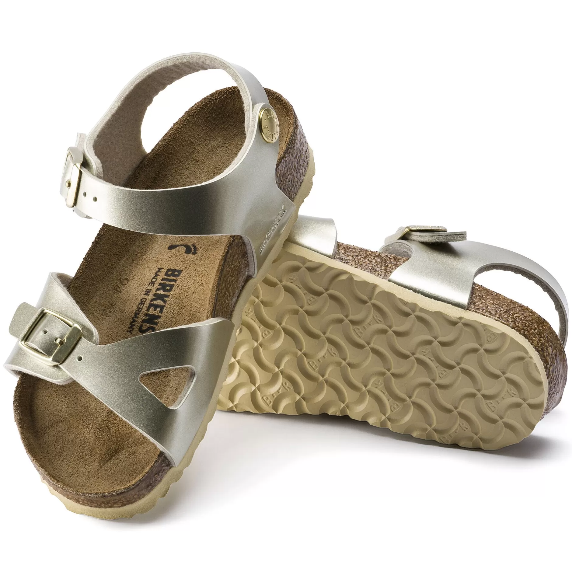 Birkenstock Rio Kids Electric Metallic Gold Flash Sale